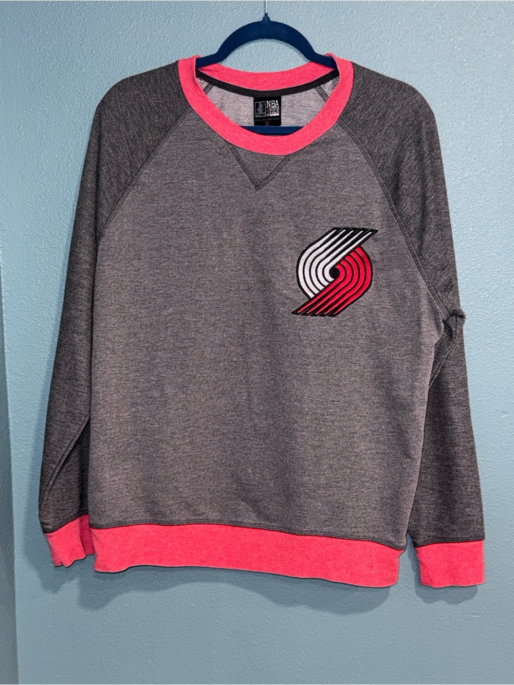 Portland Trail Blazers Sweatshirt Womens XL Gray Red NBA 4Her UNK